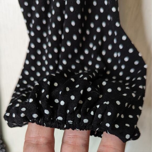 Michael Kors polka dot scoop neck peasant blouse size extra small - Picture 4 of 7